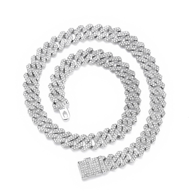 12mm Iced-Out Cuban-Link Chain & Bracelet Collection