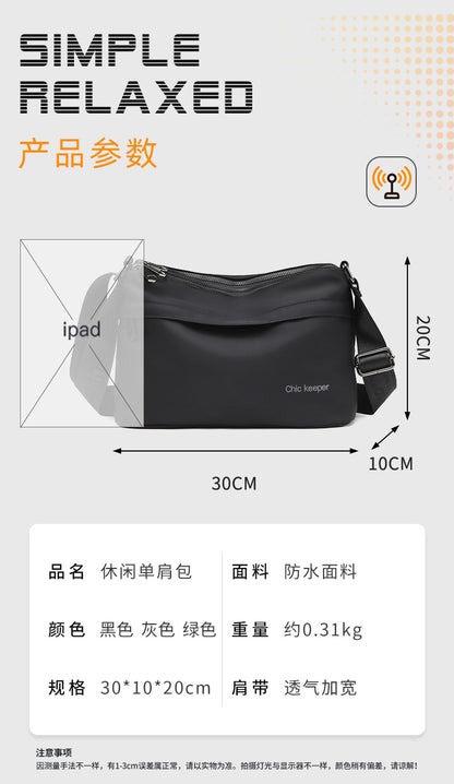 Men's Multi-Layer Crossbody Bag — Water-Repellent Shoulder Bag