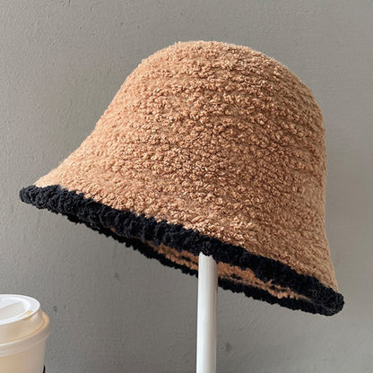 Women's French-Style Plush Knit Bucket Hat