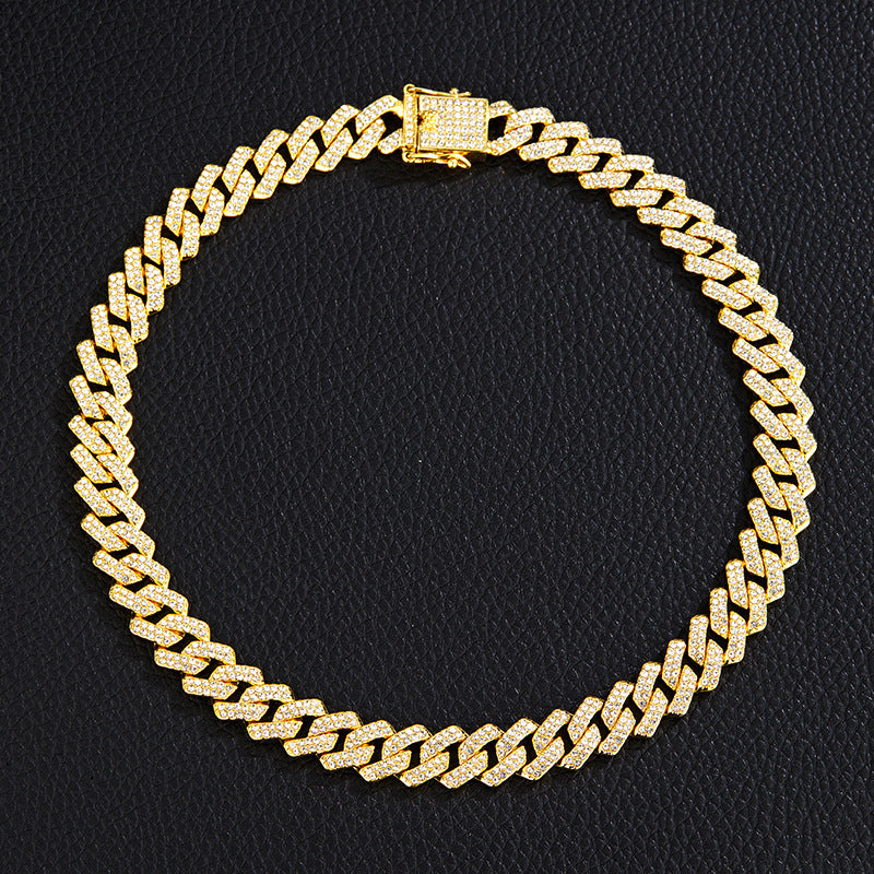 Iced-Out Cuban-Link Chain & Bracelet Set