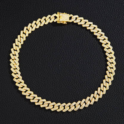 Iced-Out Cuban-Link Chain & Bracelet Set