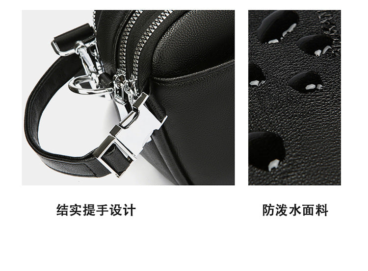 Men's Genuine Leather Texture Crossbody Bag — Large Capacity Shoulder Bag