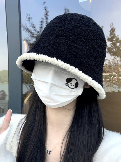 Women's French-Style Plush Knit Bucket Hat