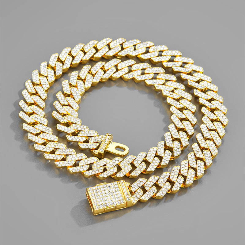 12mm Iced-Out Cuban-Link Chain & Bracelet Collection