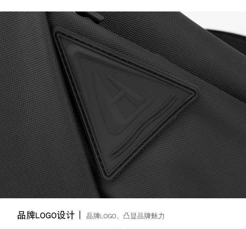Men's Black Streetwear Crossbody Chest Bag