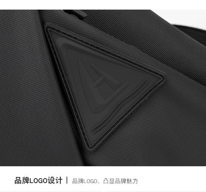 Men's Black Streetwear Crossbody Chest Bag