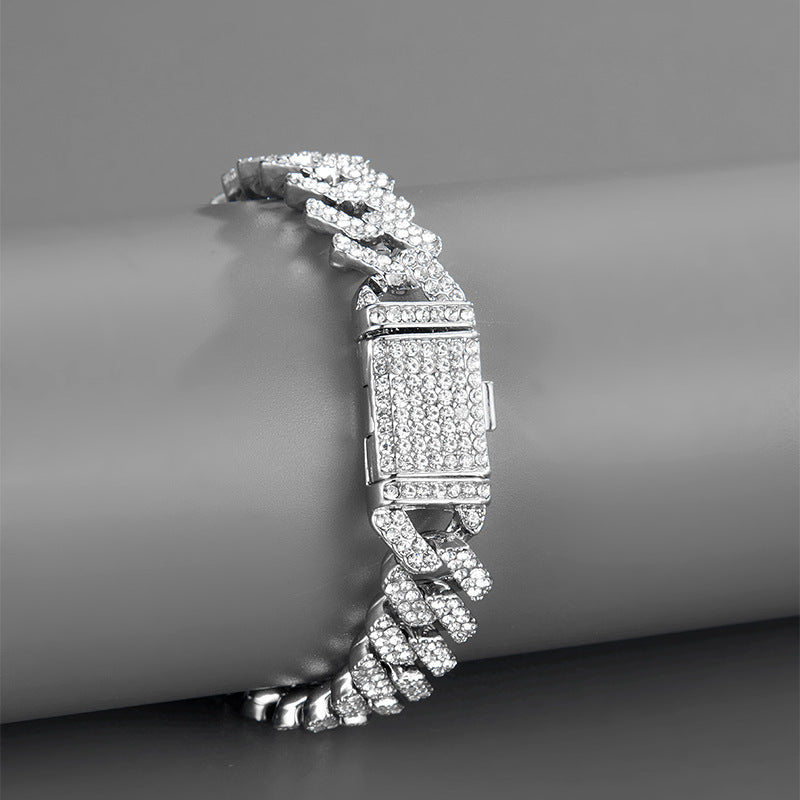 12mm Iced-Out Cuban-Link Chain & Bracelet Collection
