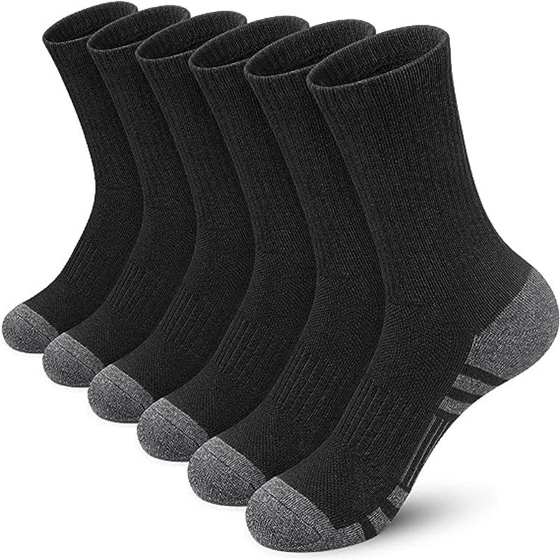 Men's Cushioned Athletic Crew Socks — 6-Pack, Sizes 6–13