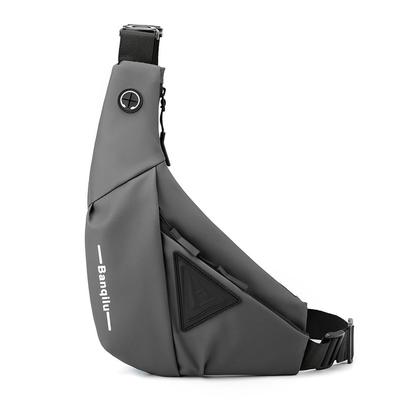 Men's Black Streetwear Crossbody Chest Bag