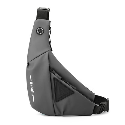 Men's Black Streetwear Crossbody Chest Bag