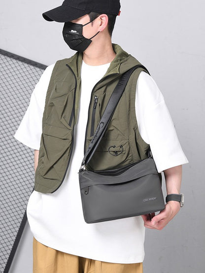 Men's Multi-Layer Crossbody Bag — Water-Repellent Shoulder Bag