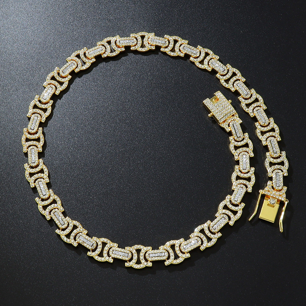 Geometric Iced-Out Cuban Chain & Bracelet Set