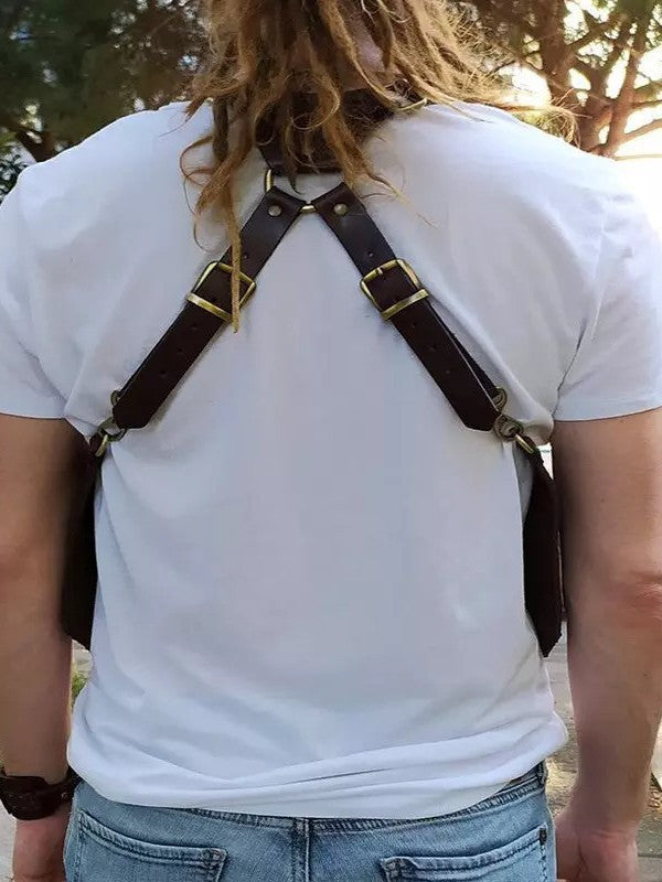 Men's Minimalist Leather Crossbody Sling Bag