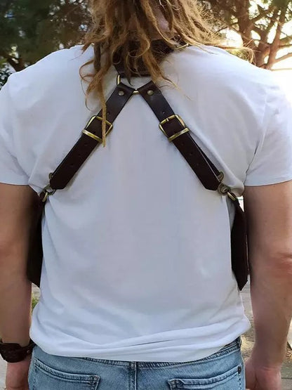 Men's Minimalist Leather Crossbody Sling Bag