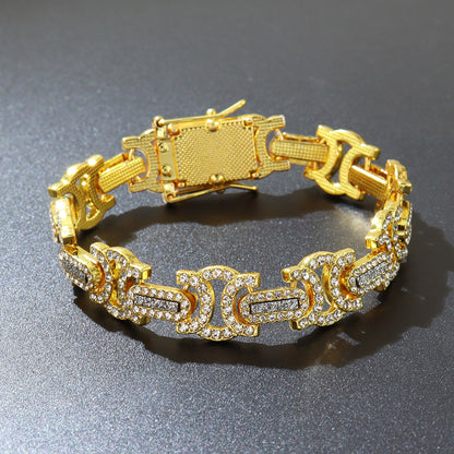 Geometric Iced-Out Cuban Chain & Bracelet Set