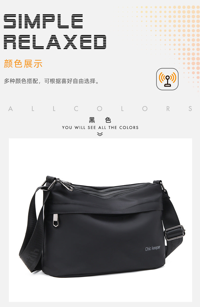 Men's Multi-Layer Crossbody Bag — Water-Repellent Shoulder Bag
