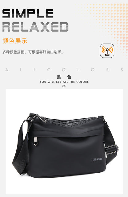 Men's Multi-Layer Crossbody Bag — Water-Repellent Shoulder Bag