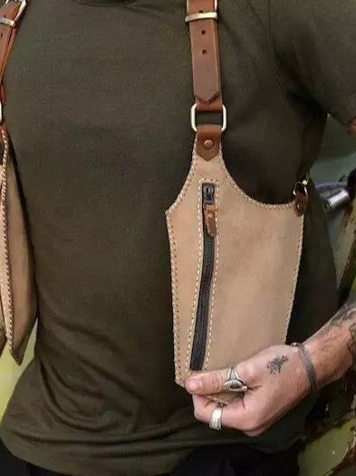 Men's Minimalist Leather Crossbody Sling Bag