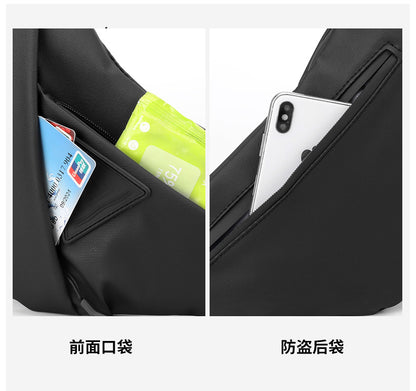 Men's Black Streetwear Crossbody Chest Bag