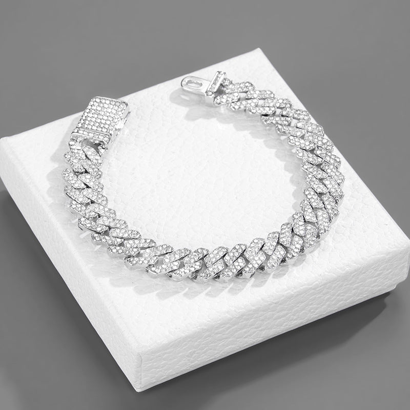 12mm Iced-Out Cuban-Link Chain & Bracelet Collection