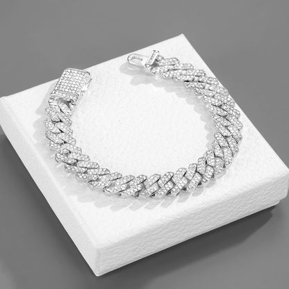 12mm Iced-Out Cuban-Link Chain & Bracelet Collection