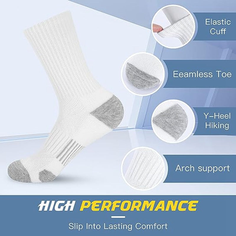 Men's Cushioned Athletic Crew Socks — 6-Pack, Sizes 6–13