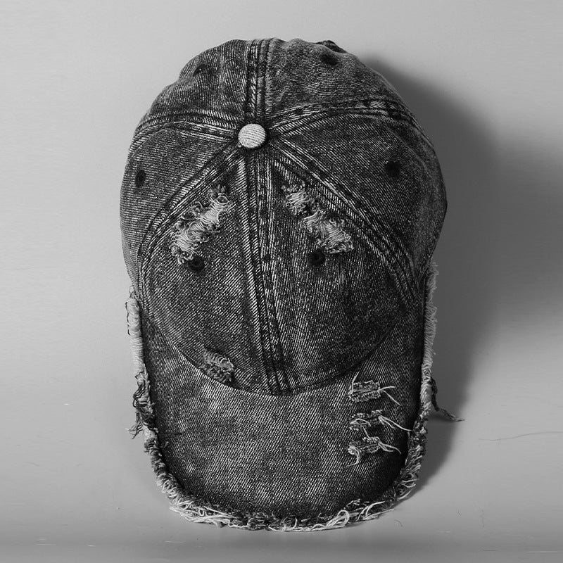 Vintage Washed-Denim Streetwear Baseball Cap