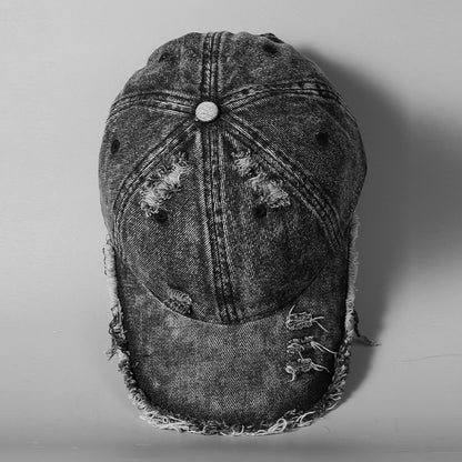 Vintage Washed-Denim Streetwear Baseball Cap