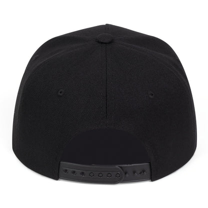 Cartoon-Embroidered Flat-Brim Streetwear Snapback
