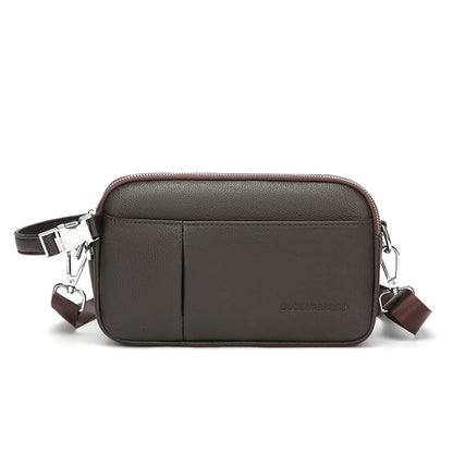 Men's Genuine Leather Texture Crossbody Bag — Large Capacity Shoulder Bag