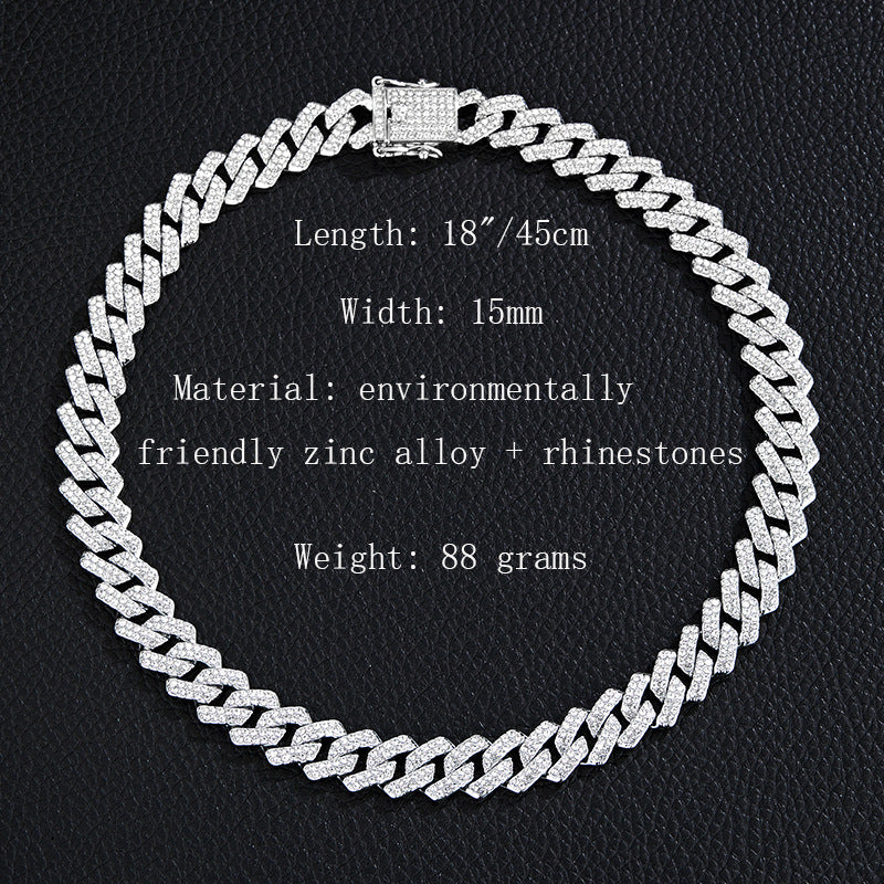 Iced-Out Cuban-Link Chain & Bracelet Set
