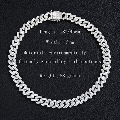 Iced-Out Cuban-Link Chain & Bracelet Set