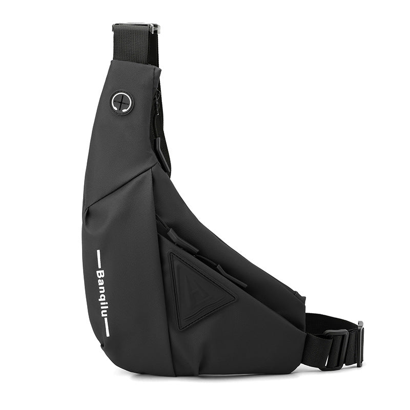 Men's Black Streetwear Crossbody Chest Bag