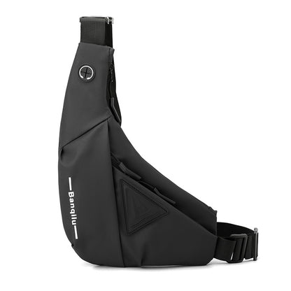 Men's Black Streetwear Crossbody Chest Bag