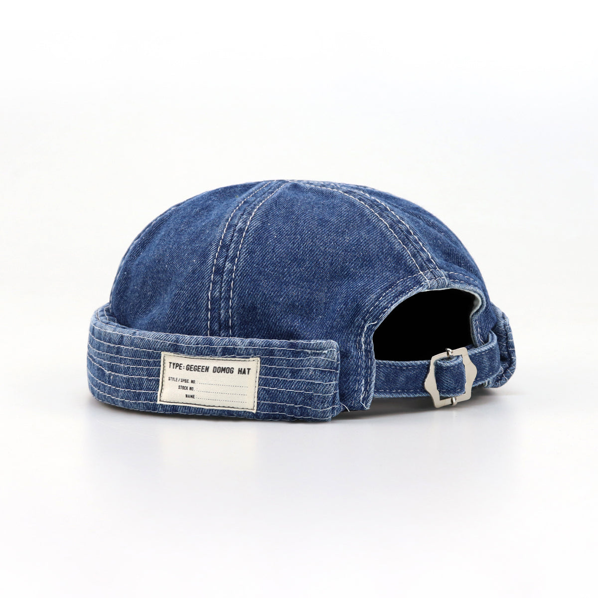 Retro Denim Docker Hat — Brimless Sailor Beanie Cap