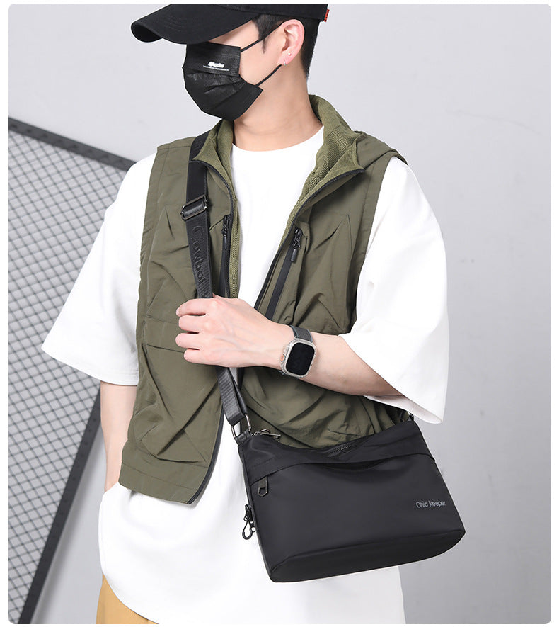 Men's Multi-Layer Crossbody Bag — Water-Repellent Shoulder Bag