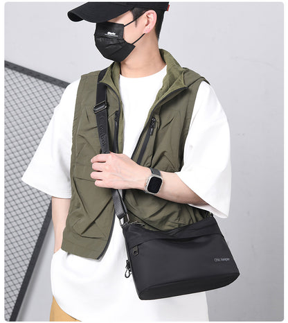Men's Multi-Layer Crossbody Bag — Water-Repellent Shoulder Bag