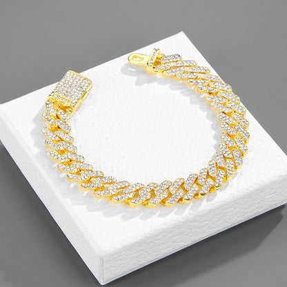 12mm Iced-Out Cuban-Link Chain & Bracelet Collection