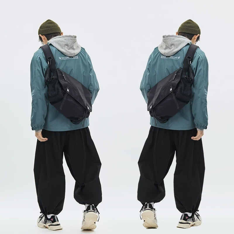 Men's Japanese Style Crossbody Bag — Large Capacity Streetwear Satchel