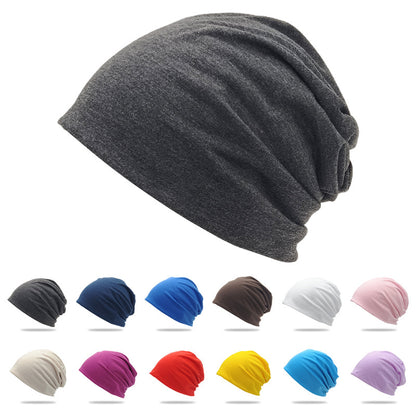 Solid-Color Slouchy Beanie — Soft Knit Winter Hat