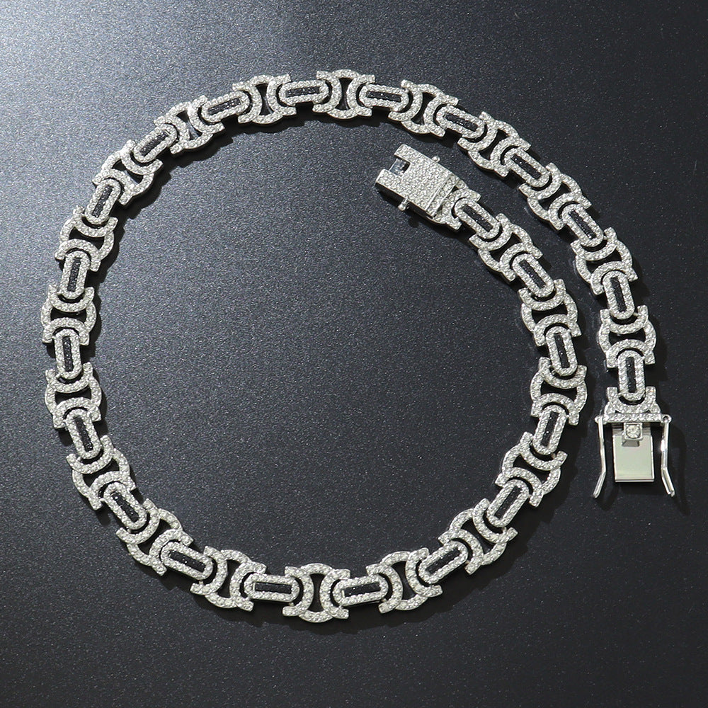 Geometric Iced-Out Cuban Chain & Bracelet Set