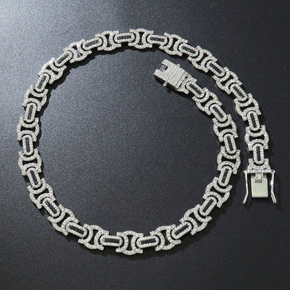 Geometric Iced-Out Cuban Chain & Bracelet Set