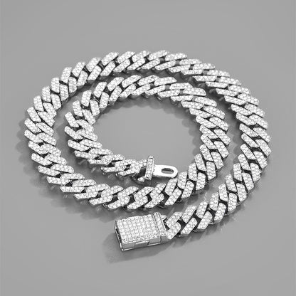 12mm Iced-Out Cuban-Link Chain & Bracelet Collection