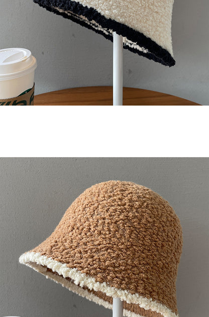 Women's French-Style Plush Knit Bucket Hat