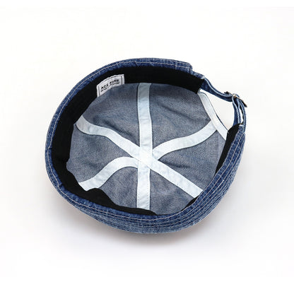Retro Denim Docker Hat — Brimless Sailor Beanie Cap