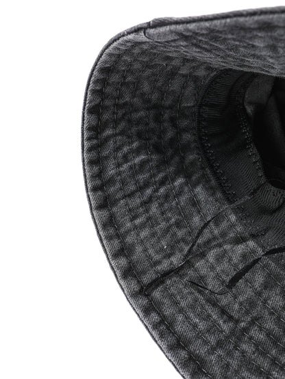 Vintage Washed Denim Bucket Hat — Japanese-Inspired Sun Cap