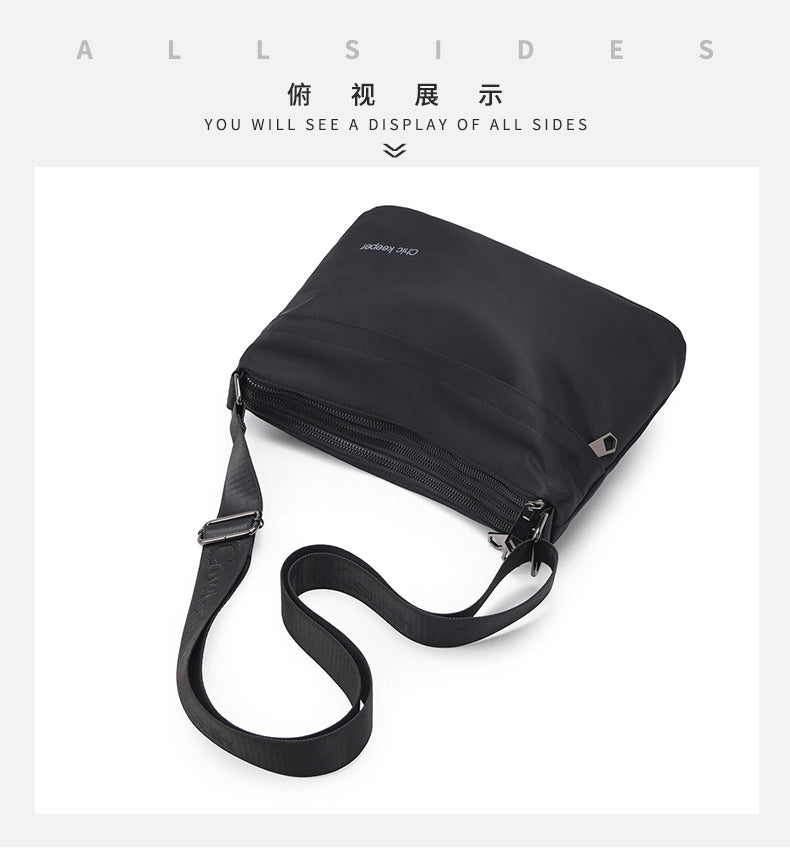 Men's Multi-Layer Crossbody Bag — Water-Repellent Shoulder Bag