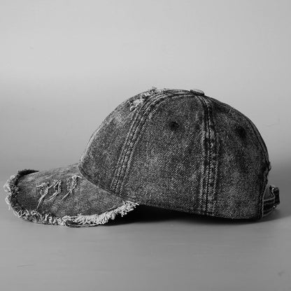 Vintage Washed-Denim Streetwear Baseball Cap