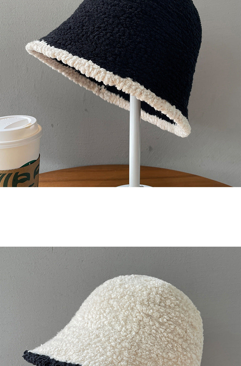 Women's French-Style Plush Knit Bucket Hat