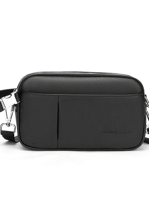 Men's Genuine Leather Texture Crossbody Bag — Large Capacity Shoulder Bag